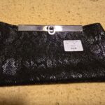 Handmade Black Faux Leather Snake Skin Clutch" # 45