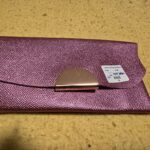 Handmade Metallic Hot Pink Saffiano Leather Small Clutch # 84