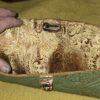 Handmade Leather Green & Brown Tapestry Clutch # 44 - Image 2