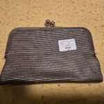 Handmade Large Black & Silver Stripped Coin Purse # 48